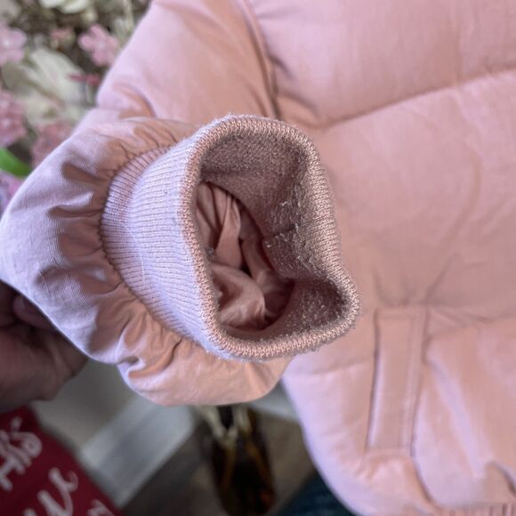 FOREVER 21 GIRLS PUFFER JACKET PINK SIZE 5/6 FULL ZIP - Picture 2 of 7